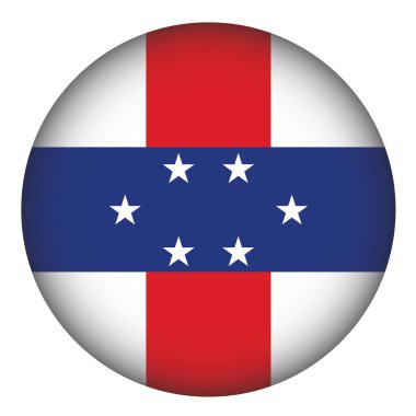 Hollanda Antilleri Bayrak Yuvarlak Şekil Vektörü