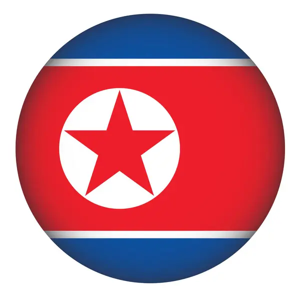 Nordkorea Flagga Runda Form Vektor — Stock vektor