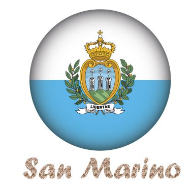 San Marino Bayrak Yuvarlak ŞekliName 
