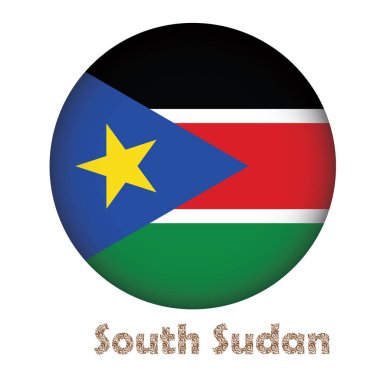 Güney Sudan Bayrak Yuvarlak Şekil Çizim Vektörü