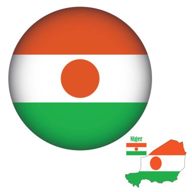 Nijer Bayrak Yuvarlak Şekil Çizim Vektörü