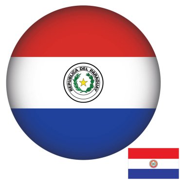 Paraguay Bayrak Yuvarlak Şekil Çizim Vektörü