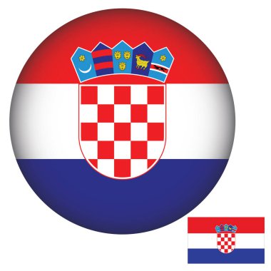 Hırvatistan Bayrak Yuvarlak Şekil Çizim Vektörü