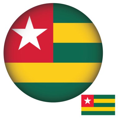Togo Bayrak Yuvarlak Şekil Çizim Vektörü