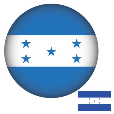 Honduras Bayrak Yuvarlak Şekil Çizim Vektörü