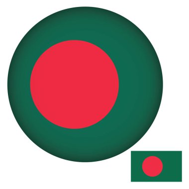 Bangladeş Bayrak Yuvarlak Şekil Çizim Vektörü