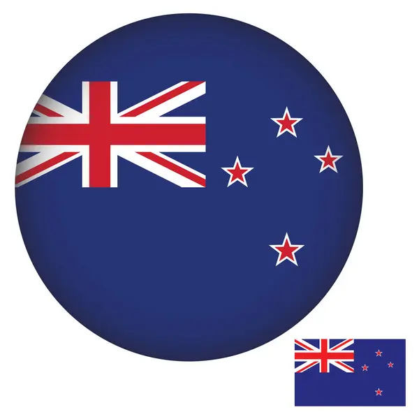 Nieuw Zeeland Vlag Ronde Vorm Illustratie Vector — Stockvector