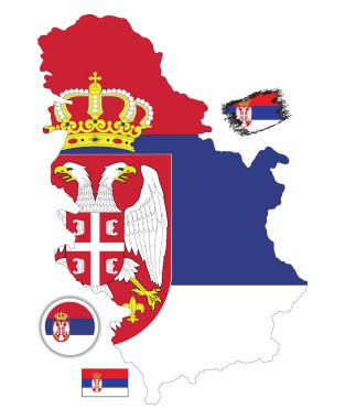 Sırbistan harita ve bayrak