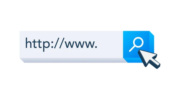 Suchtaste Und Klicken Sie Auf Suchleiste Für Browser Vektoraktiendarstellung — Stockvektor