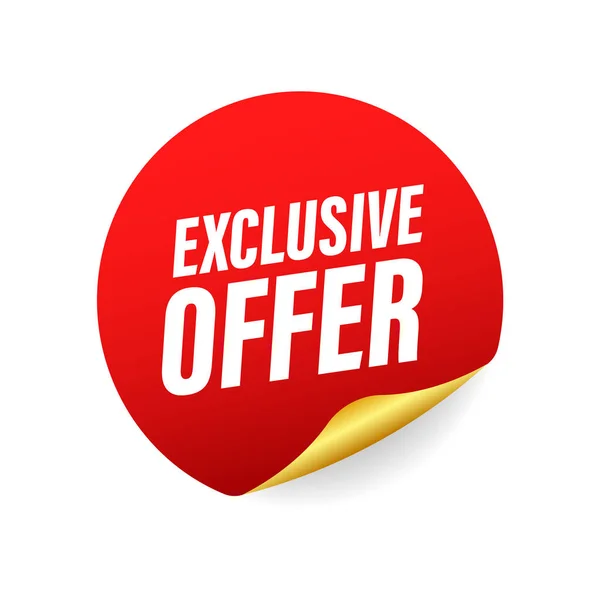 Exclusive Offer Label Badge Shop Now Vector Stock Illustration — Stock Vector