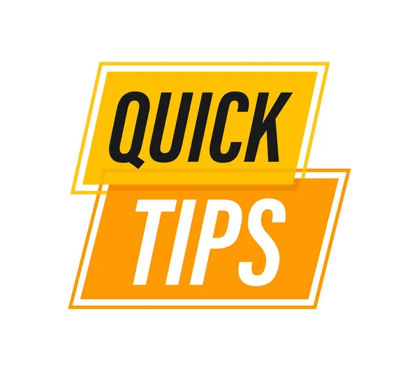 Quick Tips Symbol Abzeichen Bereit Für Den Einsatz Web Oder — Stockvektor