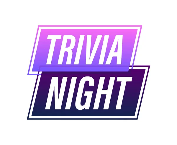 Trivia Night Button Icon Emblem Label Vector Stock Illustration — 스톡 벡터