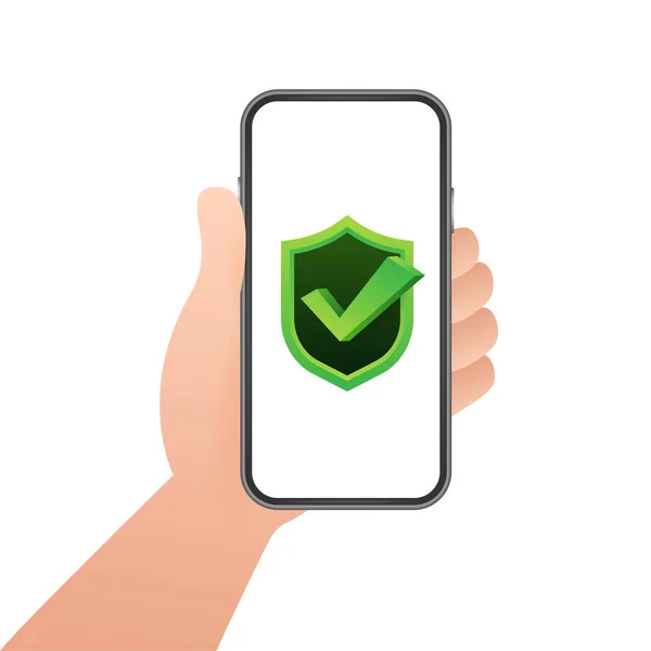 Protection Des Données Sur Smartphone Confidentialité Sécurité Internet Illustration Vectorielle — Image vectorielle