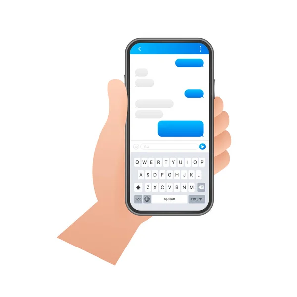 Chat Interface Application Dialogueウィンドウ クリーンモバイルUiデザインコンセプト Sms Messenger — ストックベクタ