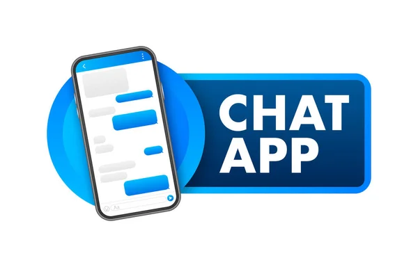 Applicazione Interfaccia Chat Con Finestra Dialogo Clean Mobile Design Concept — Vettoriale Stock