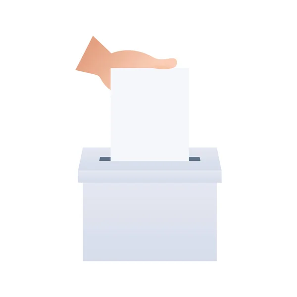 Mano Mette Bollettino Voto Nella Casella Voto Concetto Voto Urne — Vettoriale Stock
