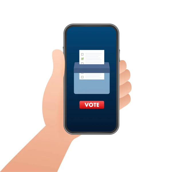 Hand Legt Stimmzettel Die Wahlurne Abstimmungskonzept Wahlurne Vektoraktiendarstellung — Stockvektor