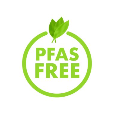 Pfas ücretsiz etiket. Sancak simgesi. Vektör stok illüstrasyonu