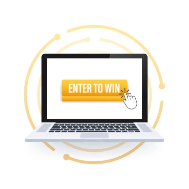 3D web arkaplan tasarımı için kazanma düğmesi girin. Tıklama tuşu izole edildi