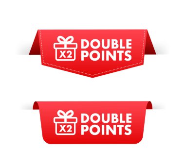 Flat icon with red double points for promotion design. Vector illustration design. clipart