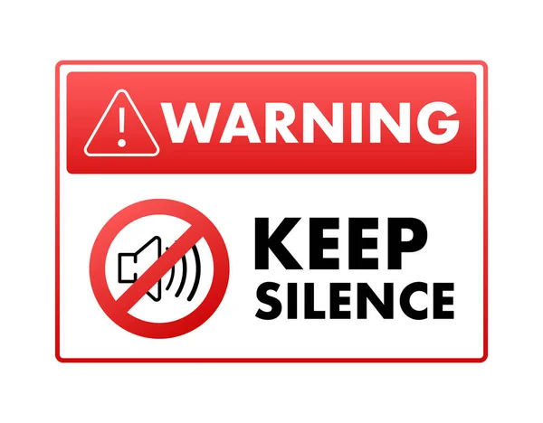 Garder Signe Silence Étiquette Icône Bannière Illustration Vectorielle — Image vectorielle