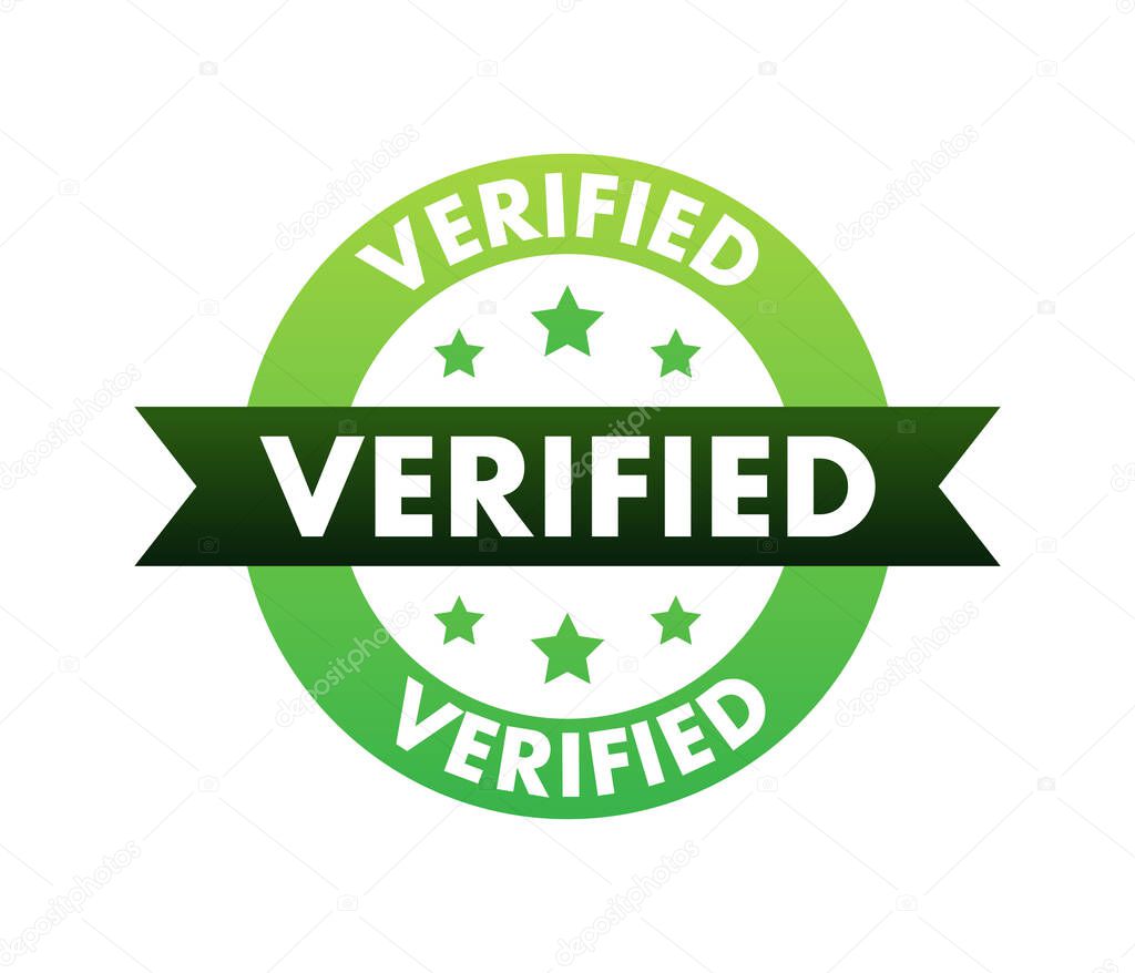 Verified square grunge. Checkmark icon. Vector stock illustration.