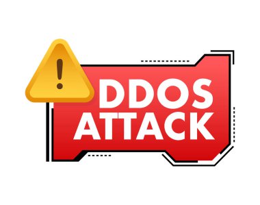 DDOS saldırısı, hacker bombası. Hizmet Reddi. Vektör stok illüstrasyonu.