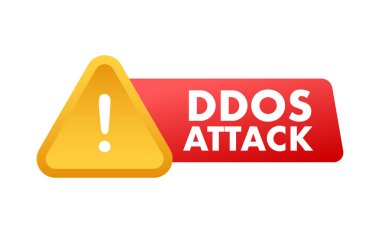 DDOS saldırısı, hacker bombası. Hizmet Reddi. Vektör stok illüstrasyonu.