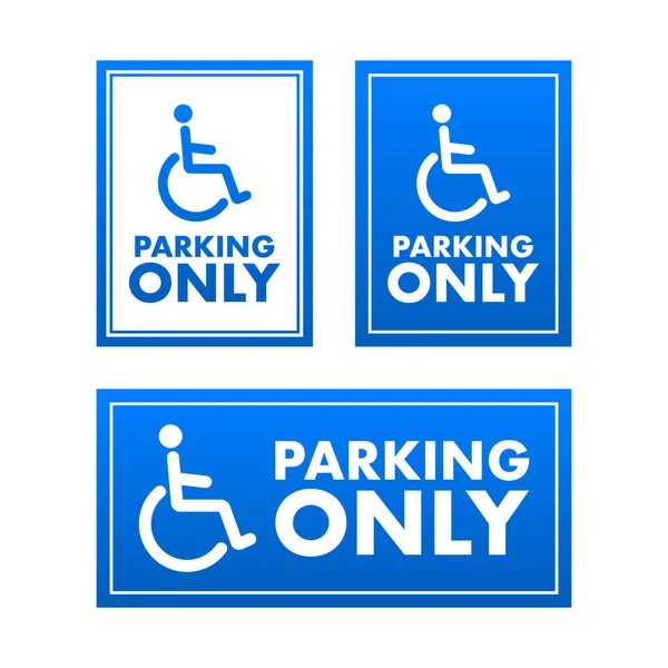 Disabled Parking Only Car Parking Sign Vector Stock Illustration — Stock Vector