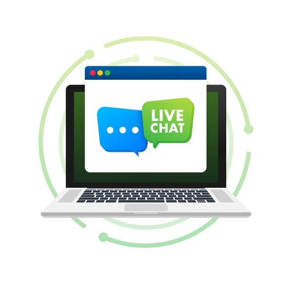 Live Chat Служба Поддержки Живое Общение Векторная Иллюстрация — стоковый вектор