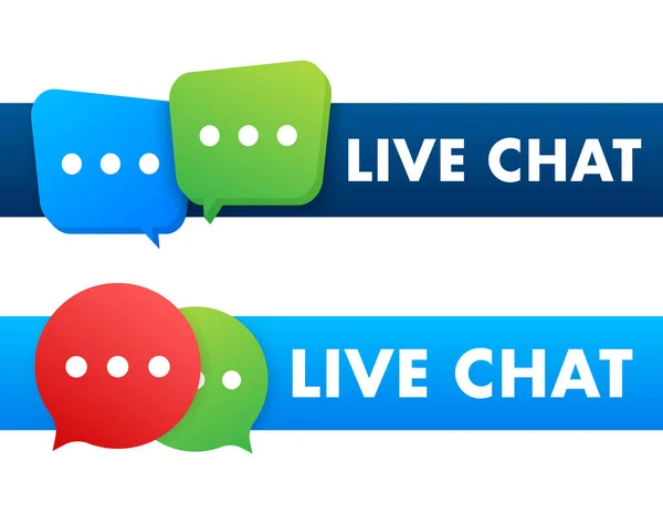 Live Chat Unterstützungsdienst Live Kommunikation Vektoraktiendarstellung — Stockvektor