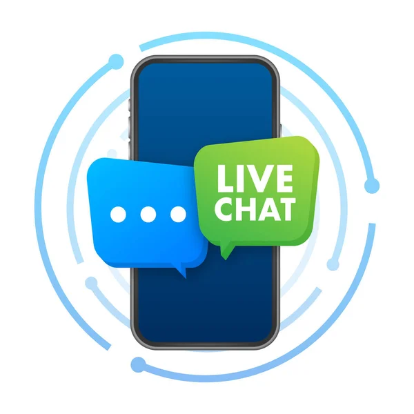 Live Chat Servizio Supporto Comunicazione Dal Vivo Illustrazione Dello Stock — Vettoriale Stock