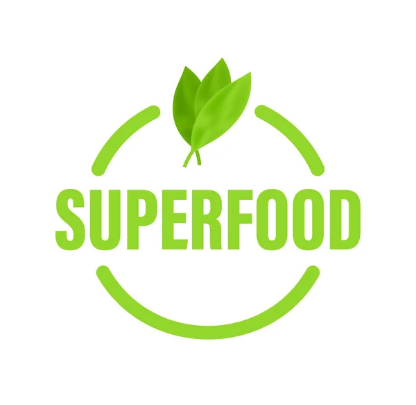 Märkning Med Superfood Friska Livsmedel Illustration Vektorbeståndet — Stock vektor