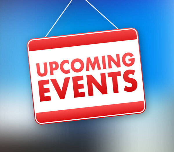 Etiqueta Con Próximos Eventos Signo Etiqueta Diseño Web Ilustración Stock — Vector de stock