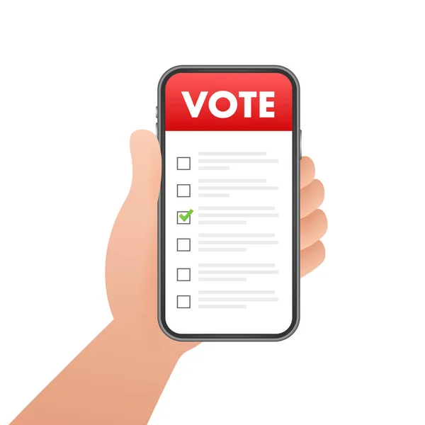 Wahlurne Online Abstimmung Vektoraktiendarstellung — Stockvektor
