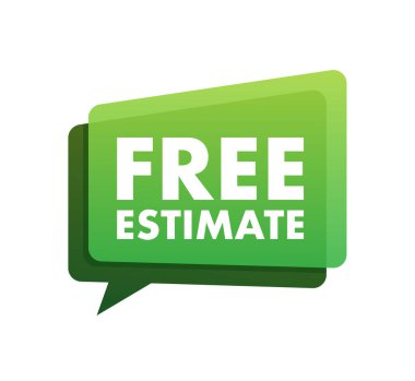 Free estimates. sign, label Vector stock illustration clipart