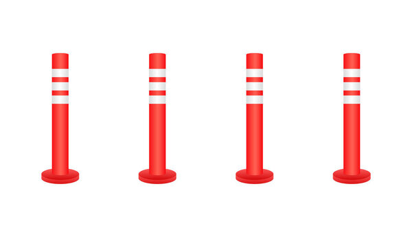 Safety delineator. Traffic posts. Road poles. Vector stock illustration