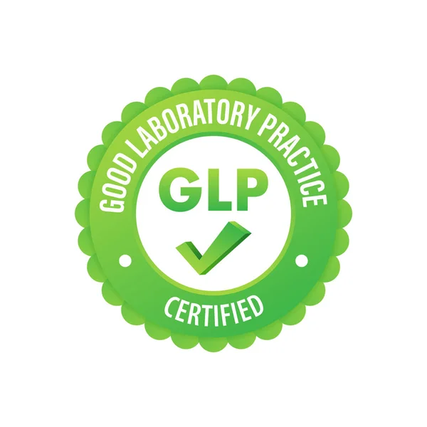 stock vector GLP - Good Laboratory Practice certified sign, label. Vector stock illustration.