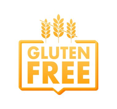 Glütensiz. Harfli sağlıklı gıda etiketleri. Vejetaryen yemek etiketleri..