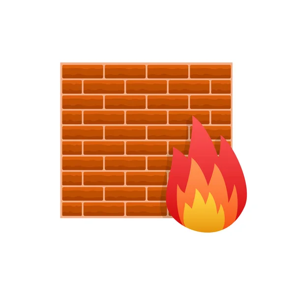 Ícone Firewall Segurança Internet Ilustração Estoque Vetorial — Vetor de Stock