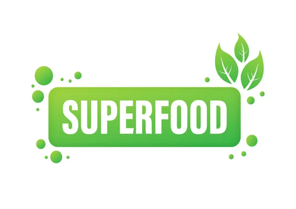 Značka Superfood Zdravé Jídlo Obrázek Vektorové Populace — Stockový vektor