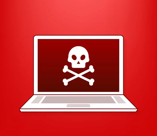 Cyber Angriff Daten Phishing Mit Angelhaken Laptop Internetsicherheit Vektoraktiendarstellung — Stockvektor