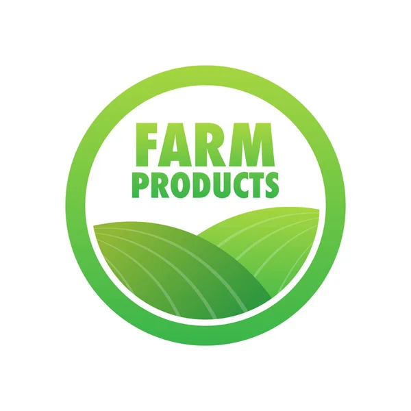 Landwirtschaftliche Produkte Bio Lebensmitteletiketten Vektoraktiendarstellung — Stockvektor