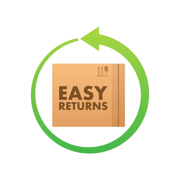 Easy Returns Signo Etiqueta Servicio Entrega Ilustración Stock Vectorial — Vector de stock