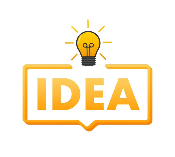 Idea Piatta Concept Design Icona Della Lampadina Idea Soluzione Business — Vettoriale Stock