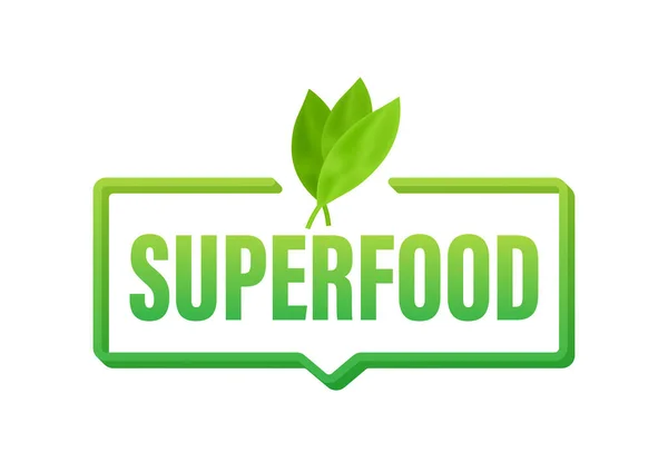Značka Superfood Zdravé Jídlo Obrázek Vektorové Populace — Stockový vektor