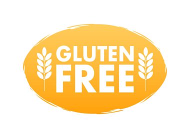 Glütensiz. Harfli sağlıklı gıda etiketleri. Vejetaryen yemek etiketleri..
