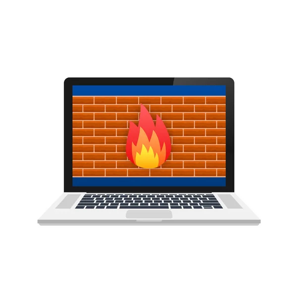 Ícone Firewall Segurança Internet Ilustração Estoque Vetorial — Vetor de Stock