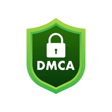 DMCA - Dijital Milenyum Telif Hakları Yasası. Metin yazarı ve serbest yazar. Fikri mülkiyet. Vektör stok illüstrasyonu