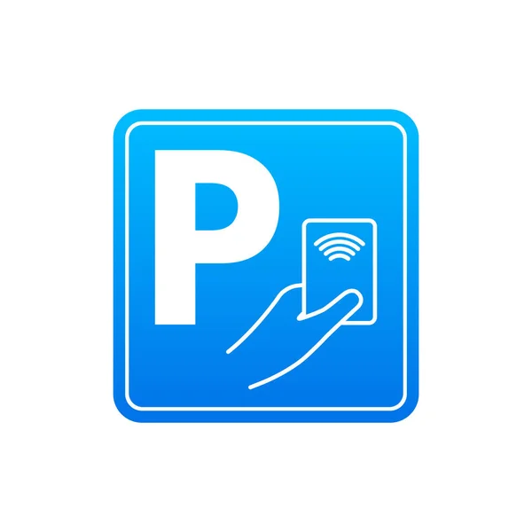 Parkausweis Parktickets Bezahlsender Ikone Etikett Vektoraktiendarstellung — Stockvektor